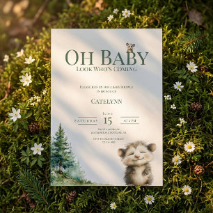 Opossum Woodland Baby Shower Invitation Save The Date