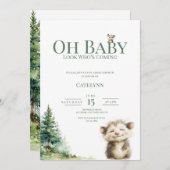 Opossum Woodland Baby Shower Invitation Save The Date (Voorkant / Achterkant)