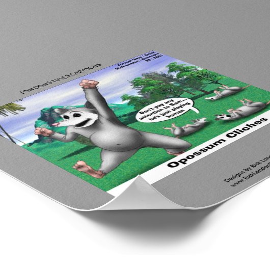 OPossum's die Dood Funny Canvas afspelen Poster (Hoek)