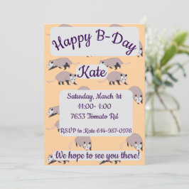 Opossums Happy Birthday Kaart