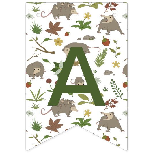 Opossums in een bessenveld in het wit vlaggetjes (Derde vlag)