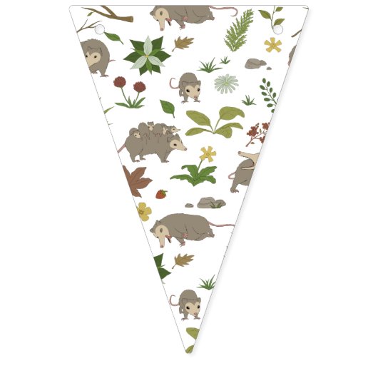 Opossums in een bessenveld in het wit vlaggetjes (Eerste vlag)