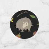 Opossums in een bessenveld in zwart confetti (Kleine voorkant)