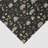 Opossums in een bessenveld in zwart tissuepapier (Detail)