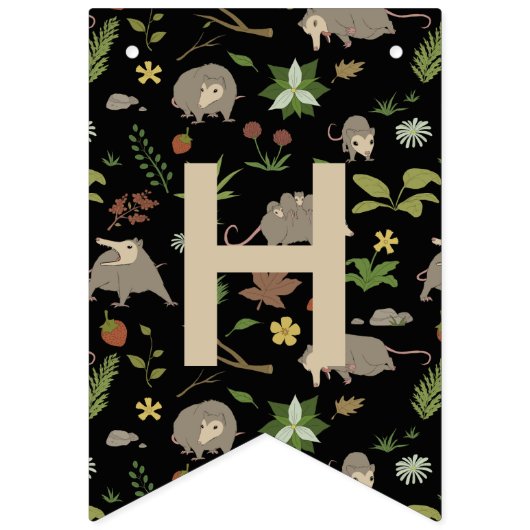 Opossums in een bessenveld in zwart vlaggetjes (Tweede vlag)