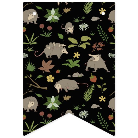 Opossums in een bessenveld in zwart vlaggetjes (Eerste vlag)