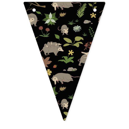 Opossums in een bessenveld in zwart vlaggetjes (Eerste vlag)