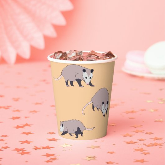 Opossums Papieren Bekers (Insitu)