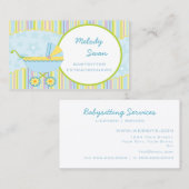 Oppas Zakelijke Kaart Blauwe Wagentje Visitekaartje (Voorkant / Achterkant)