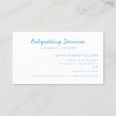 Oppas Zakelijke Kaart Blauwe Wagentje Visitekaartje (Achterkant)