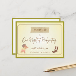 'Oppasitten' Grappige Cadeaubon Briefkaart