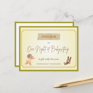 'Oppasitten' Grappige Cadeaubon Briefkaart
