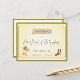 'Oppasitten' Grappige Cadeaubon Briefkaart