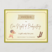 'Oppasitten' Grappige Cadeaubon Briefkaart (Voorkant)