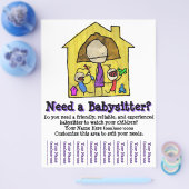 Oppassen. Babysitter. Kinderopvang. Sjabloon Flyer (Enkel)