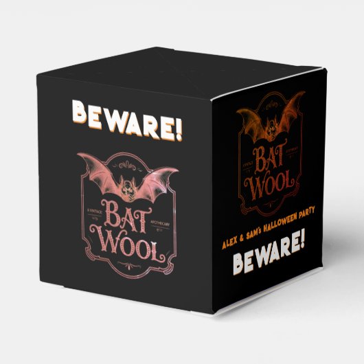 OPPASSEN Bat Wool Halloween Party Schattige Spooky Bedankdoosjes (Achterkant)