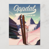 Oppdal noorwegen ski poster. briefkaart (Voorkant)