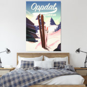 Oppdal noorwegen ski poster. canvas afdruk (Insitu (Slaapkamer))