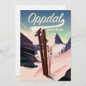 Oppdal Noorwegen ski poster. Kaart (Voorkant / Achterkant)