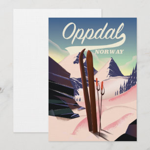 Oppdal Noorwegen ski-poster. Kaart