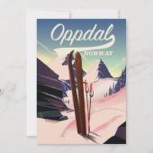 Oppdal Noorwegen ski poster. Kaart (Voorkant)