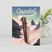Oppdal Noorwegen ski poster. Kaart (Staand voorkant)