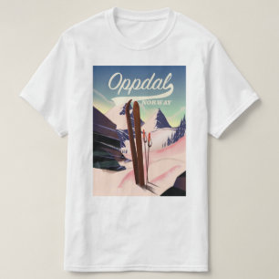 Oppdal noorwegen ski poster. t-shirt