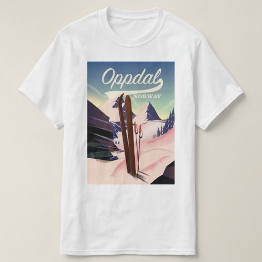 Oppdal noorwegen ski poster. t-shirt (Design voorkant)
