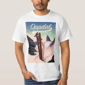 Oppdal noorwegen ski poster. t-shirt (Voorkant)