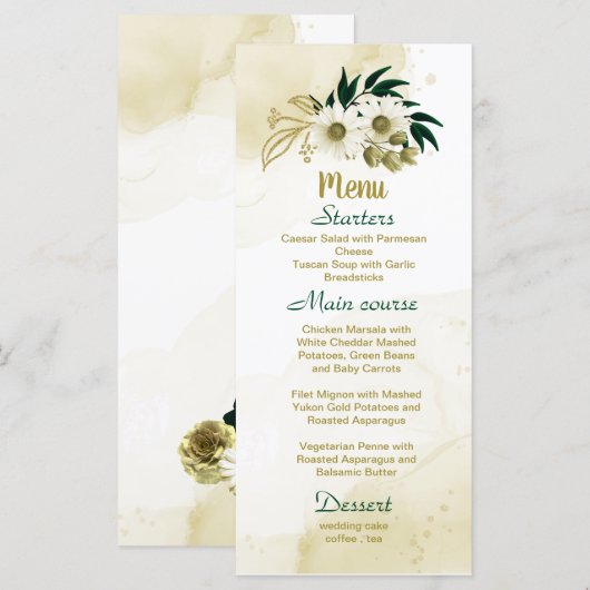 Opperalonegroeigoudbloem Menu (Voorkant / Achterkant)