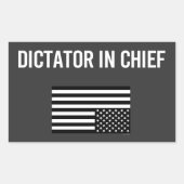 opperdictator rechthoekige sticker (Voorkant)