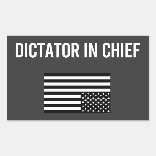 opperdictator rechthoekige sticker (Voorkant)