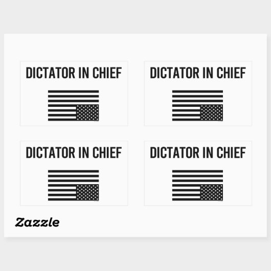 opperdictator rechthoekige sticker (Vel)