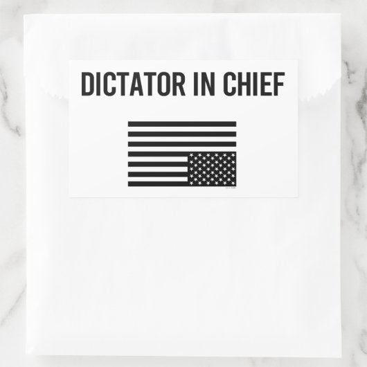 opperdictator rechthoekige sticker (Tas)
