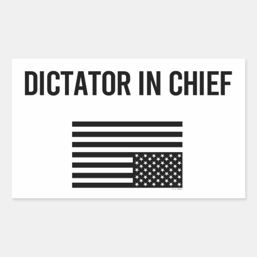 opperdictator rechthoekige sticker (Voorkant)