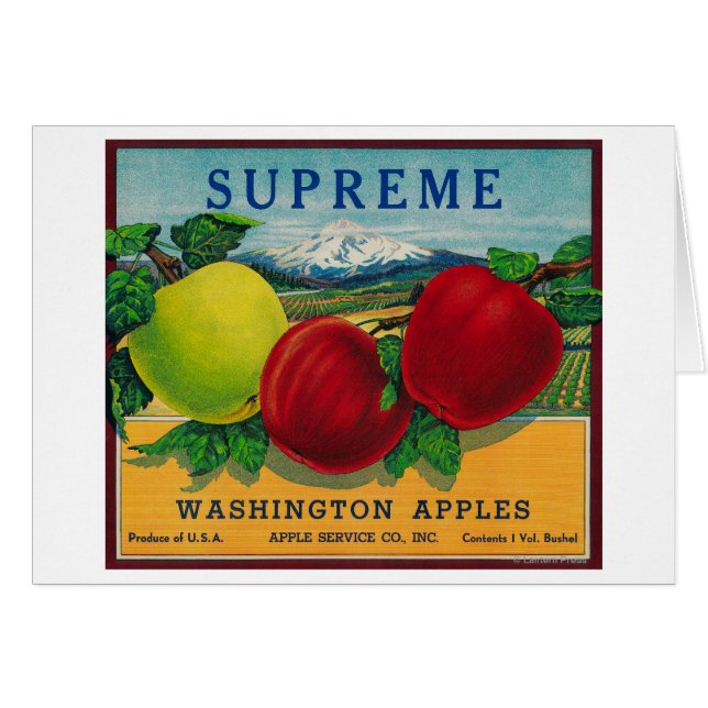 Opperste Apple Label - staat Washington (Voorkant Horizontaal)