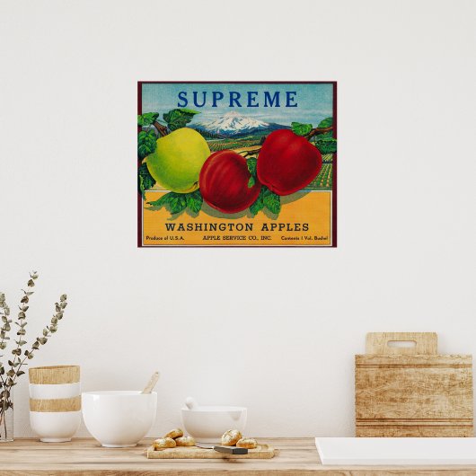 Opperste Apple Label - staat Washington Poster (Keuken)
