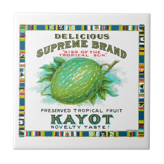 Opperste kayot bewaard tegeltje (Voorkant)