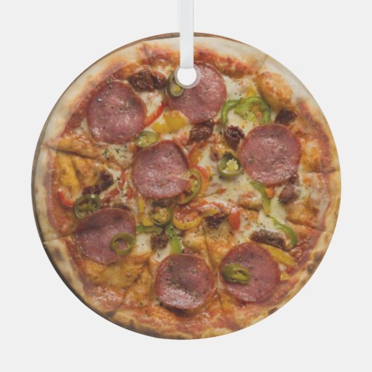 Opperste Pizza Glas Ornament (Voorkant)