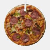 Opperste Pizza Glas Ornament (Achterkant)
