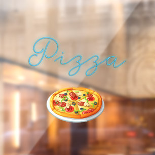 Opperste Pizza Neon Glow Window Sign. Raamsticker