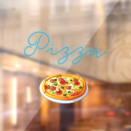 Opperste Pizza Neon Glow Window Sign. Raamsticker (Vel 2)