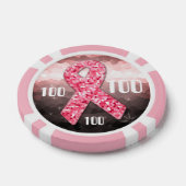 Opperste roze glitter Borstkanker Overlevingslak Poker Chips (Enkel)