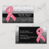 Opperste roze glitter Borstkanker Overlevingslak Visitekaartje (Voorkant / Achterkant)
