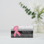 Opperste roze glitter Borstkanker Overlevingslak Visitekaartje (Staand voorkant)