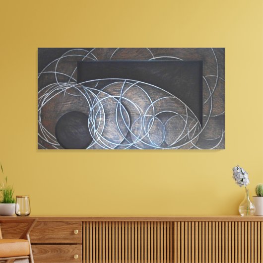 Oppervlak (Interactie 4) Canvas Afdruk (Insitu (Woonkamer))