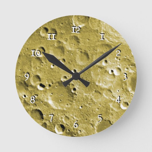 Oppervlak van de maan ronde klok (Voorkant)