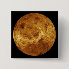 Oppervlak van de Planet Venus Vierkante Button 5,1 Cm