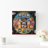 Oppervlakken van mars Acrylwandklok Vierkante Klok (Huis)