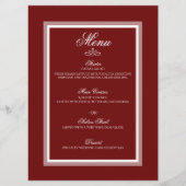 Oppervlakmenu van de bruine rode bruiloft menu (Voorkant)